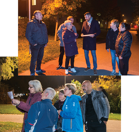 tryggvandring Bild på en grupp av människor som går en tryggvandring